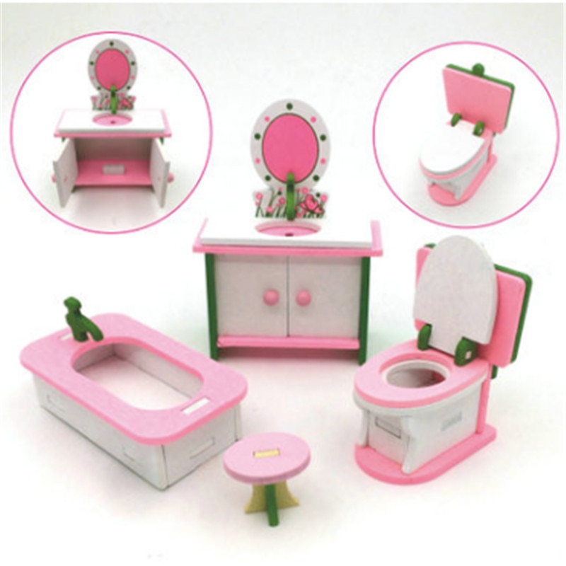 Holz Möbel einstellen DIY Handgemachte Puppenhaus Miniatur Schlafzimmer Kleinkind freundlicher Rolle vorgeben Spielen Spielzeug Für freundlicher freundlicher