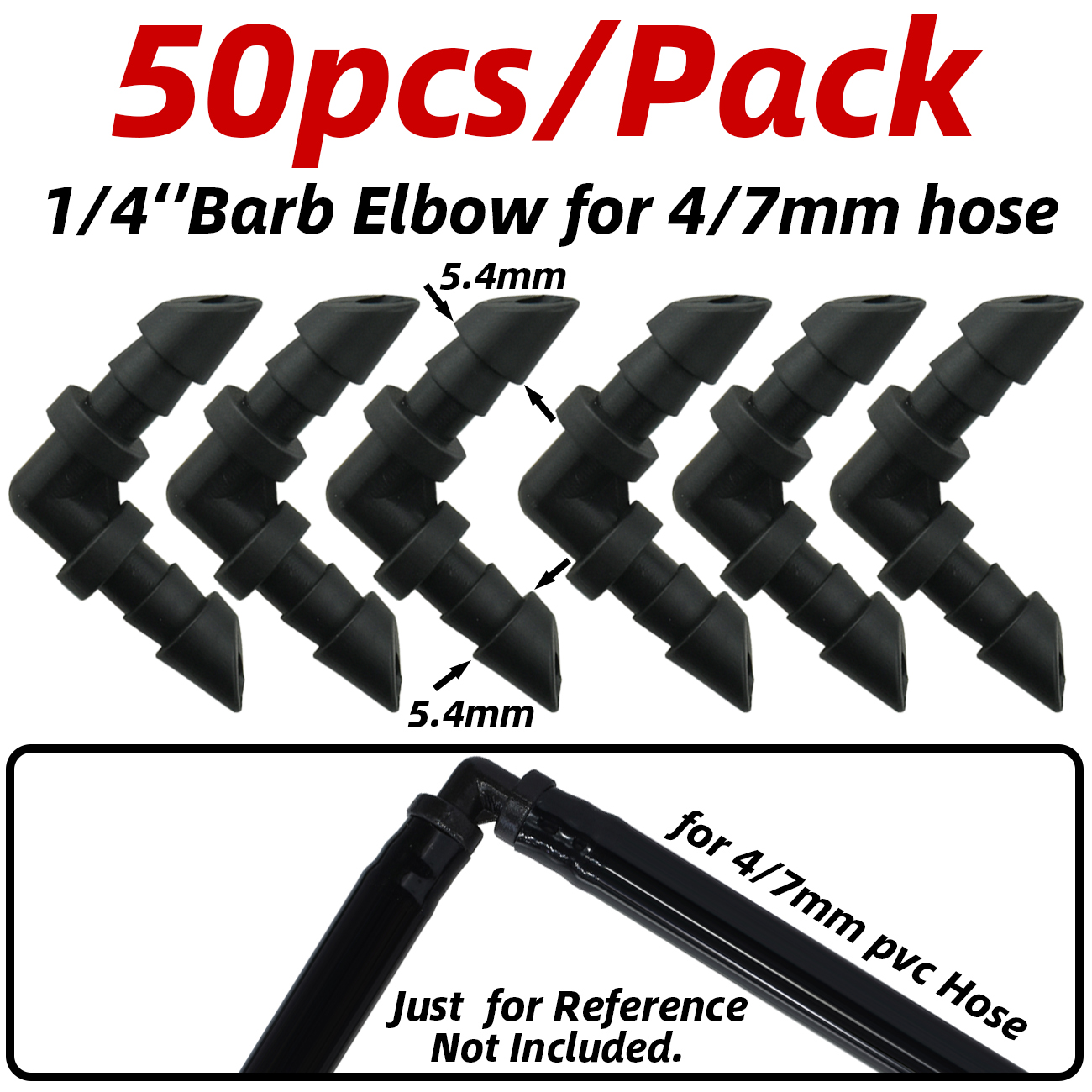 1-50pcs Barbed Connectors Irrigation Fittings Drip Irrigation Barbed Connectors 4/7mm Tubing Fittings for Flower Pot Garden Lawn: WHITE