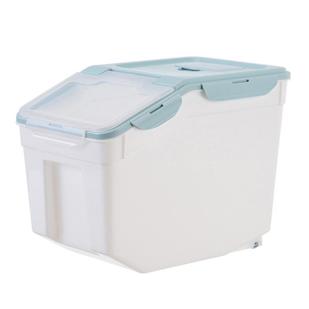 10kg Pet Dog Cats Food Barrel Sealed Container Moisture-proof Storage Bucket Rice Container Rice Storage Box Pet Food Container: Blue