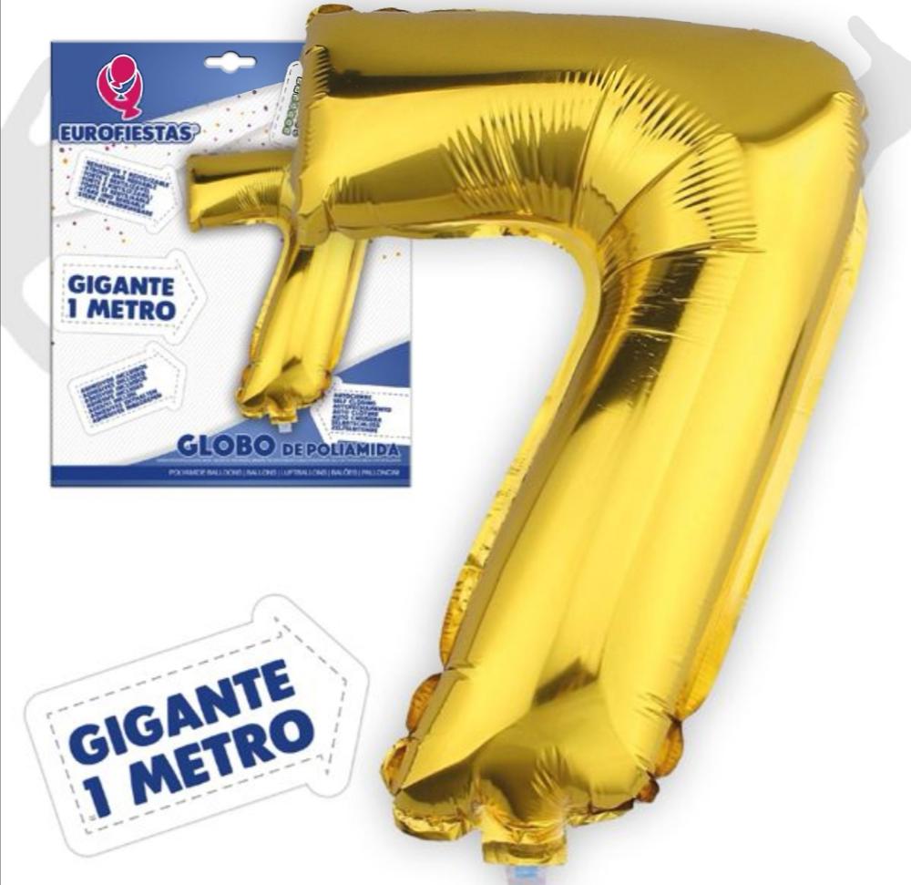 EUROFIESTA GLOBOS DE POLIAMIDA 1 METRO ORO NUMERO 7
