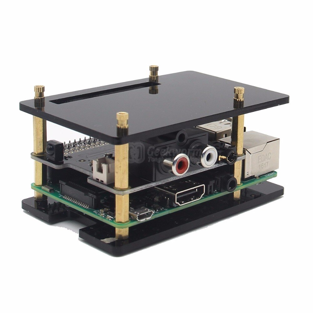 Raspberry Pi Protective Acrylic Case for X920(X900) DAC / Raspberry Pi HAT Expansion Board and Raspberry Pi 4 Model B/3B+/3B/2B