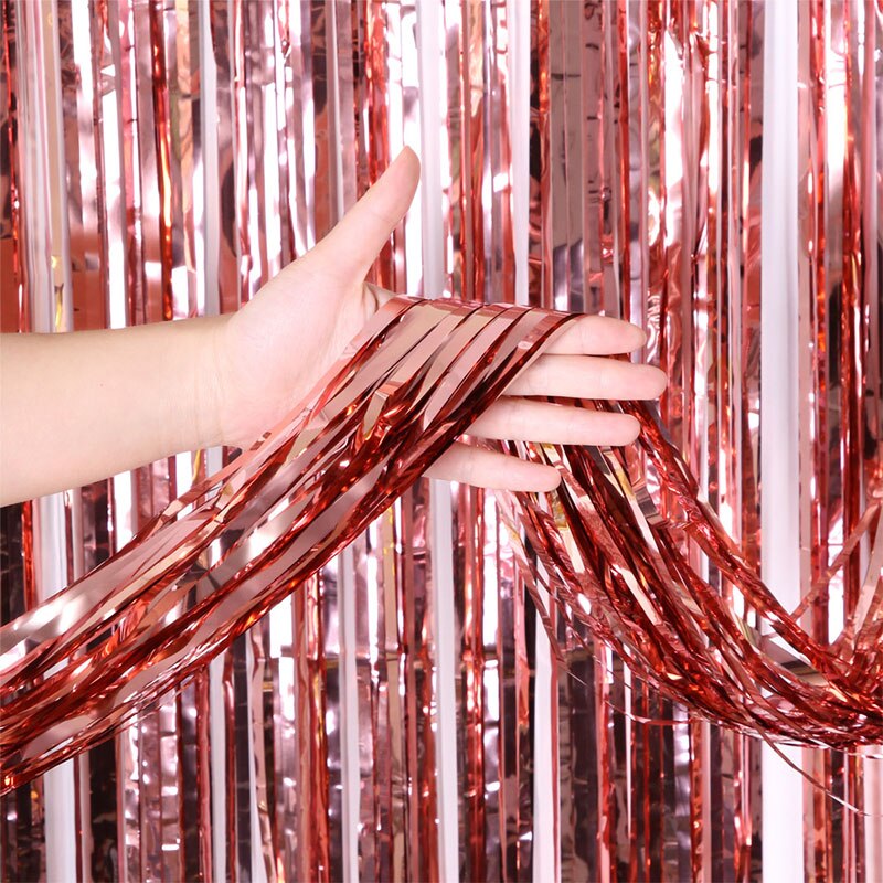 【 1*3 m】fest bakteppe gardin glitter metallfolie skumring utdrikningslag bakgrunn dekorasjon bryllup bursdag festival fest vegg