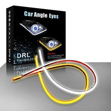 AOTOINK 2 pièces Flexible DRL LED lumière de jour Tube souple Guide Angle yeux LED bande Auto lampe pour voiture phare assemblage EJ