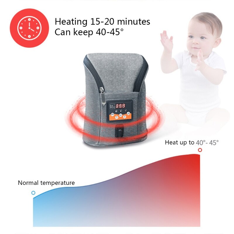 Chauffe-biberon USB multifonction pour voiture 066B, chauffage à deux bouteilles USB pour le lait, Thermostat de voyage, température réglable