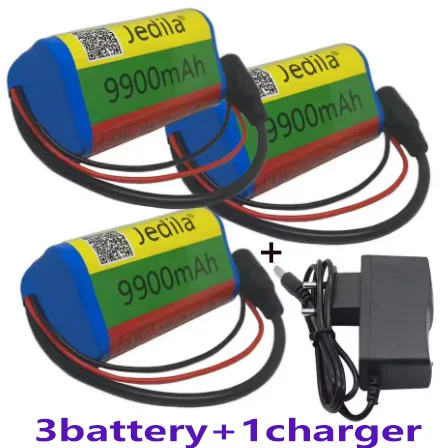 100%.New.12V.9900 mAh.3S1P.Batterie Au Lithium.18650.Batterie Au Lithium Pack Protection Conseil Recarregável.: Preto