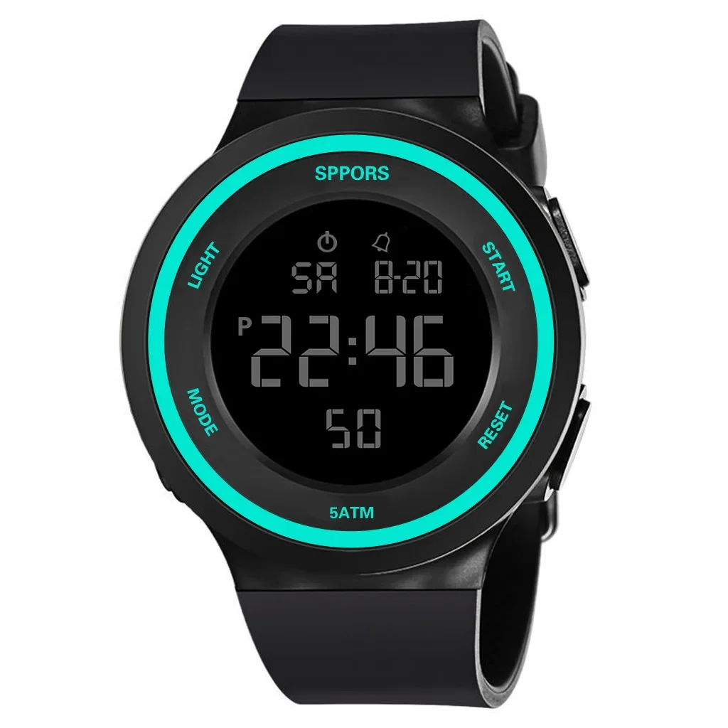 Leuchtende Uhren Herren Elektronische Uhr Militäruhren Wasserdicht Schwimmen Outdoor Sport Armbanduhr Silikon Stunden Uhren: Bronze