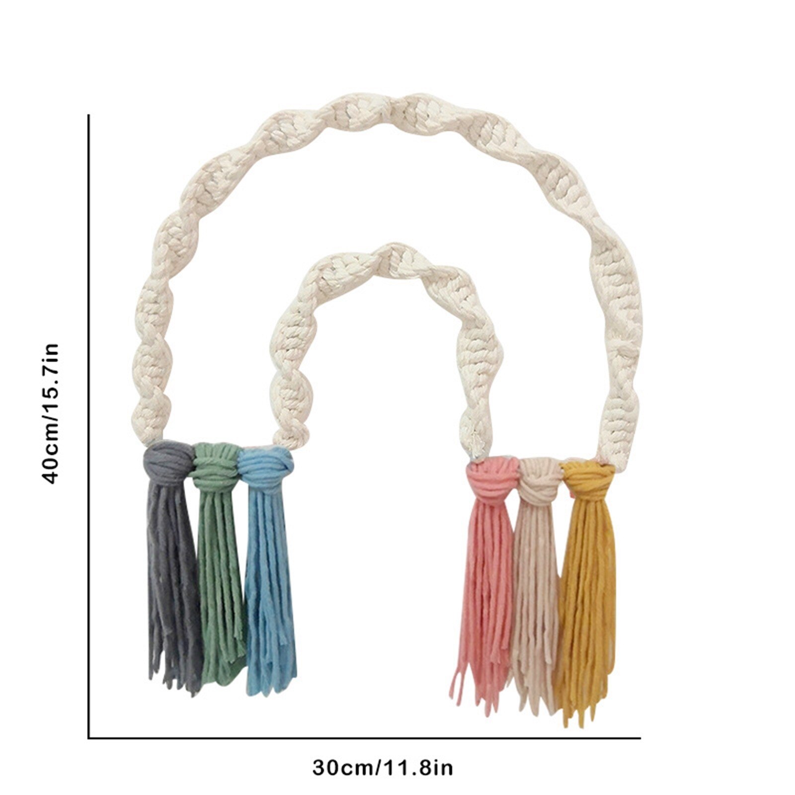 4 # Diy Touw Regenboog Muur Opknoping Decoratie Handgemaakte Geweven Regenboog Decoratie Nordic Ornament Babykamer Accessoires Woonkamer
