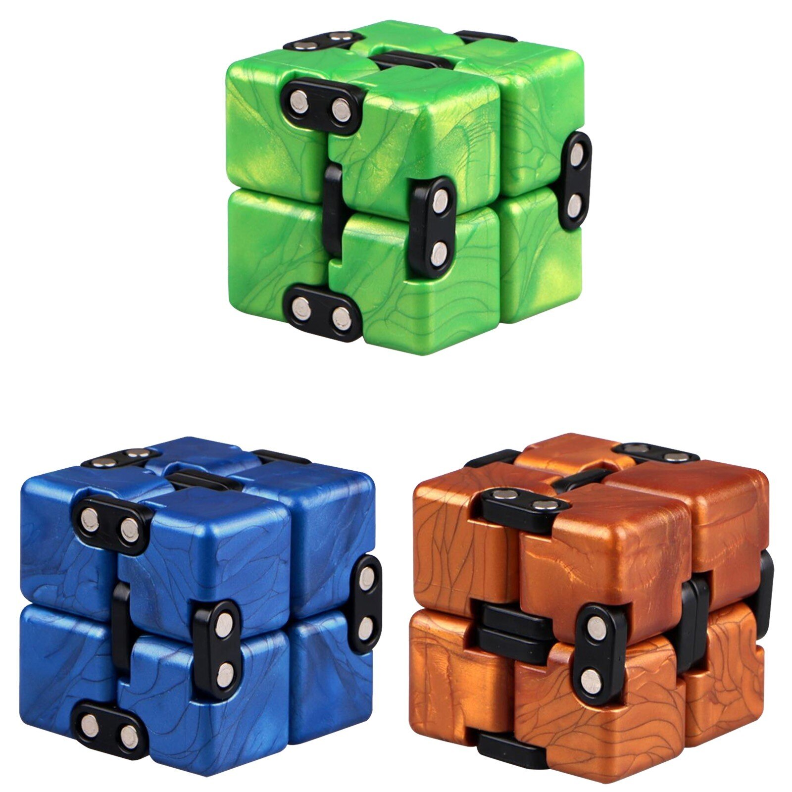 3Pcs Infinity Cube Cool Mini Gadget Beste Voor Stress En Angst Relief Figet Speelgoed Ontspannen Speelgoed Volwassenen stress
