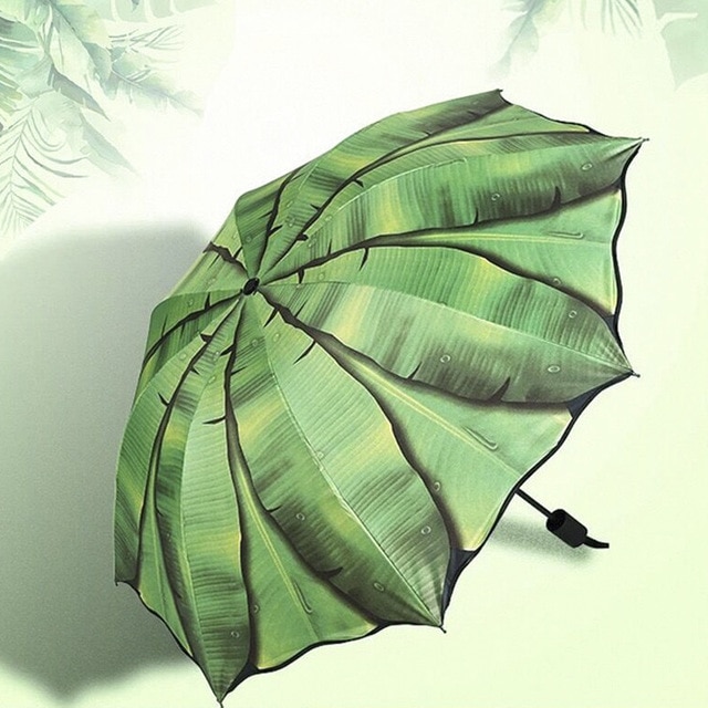 Mode Banaan Blad Paraplu Regen Vrouwen Uv Bescherming Blad Paraplu Voor Mannen Vrouwen Winddicht Opvouwbare Paraplu Vrouwelijke