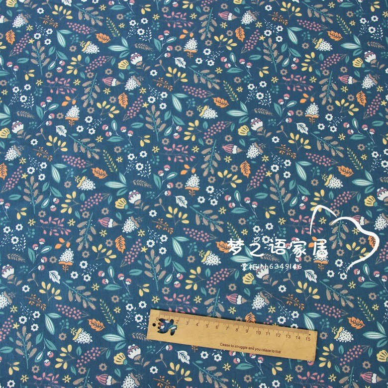 Syunss-tela de retales para colcha de bebé, tela de algodón de sarga con estampado de flores ldylico, para cojines, vestidos, telas para coser