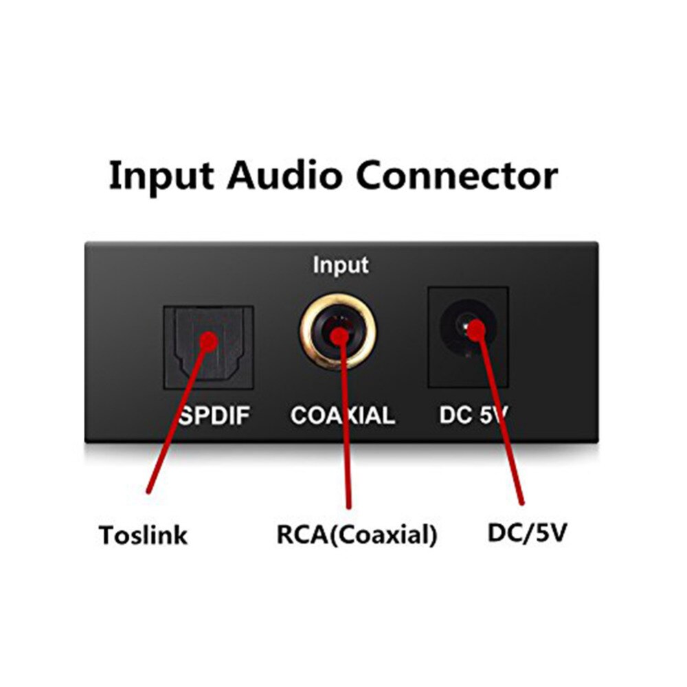 Digitaal naar Analoog Stereo Audio Converter Glasvezel Coaxiale Signaal naar Links Rechts Kanaals SPDIF Adapter 3.5mm Dual RCA decoder