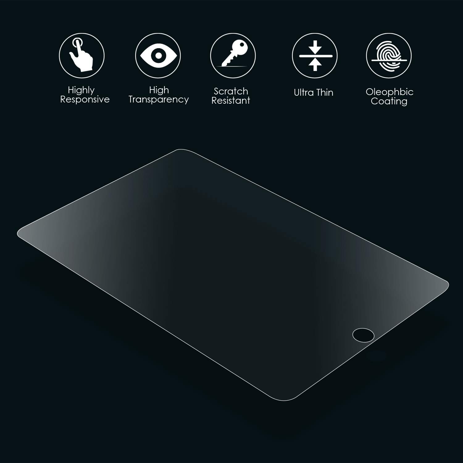 Coque pour iPad Air 1/2 housse Auto veille réveil cuir pour iPad étuis A1474 A1475 A1476 A1566 A1567 coque de protection complète: Glass only No Case