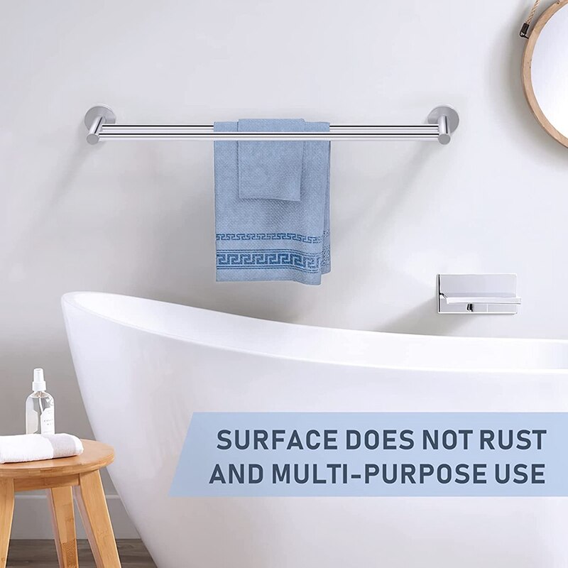 JFBL Double Towel Bar Rack Wall Mounted Towel Rod For Bathroom, Long Large Modern Towel Holder, Stainless Steel