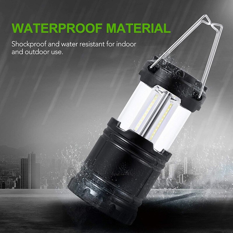 3 * Cob Led Camping Lamp Mini Draagbare Aaa Batterij Opknoping Tent Lantaarn Outdoor Waterdichte Handvat Licht Led Kamp Zaklamp