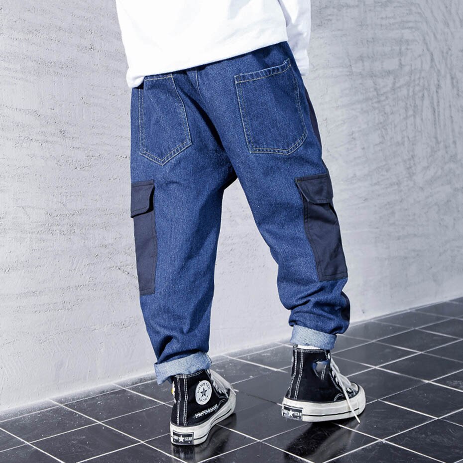Jeans Boy Patchwork Boys Jeans Pants Spring Autumn Children Jeans Casual Style Clothes For Boys 6 8 10 12 14