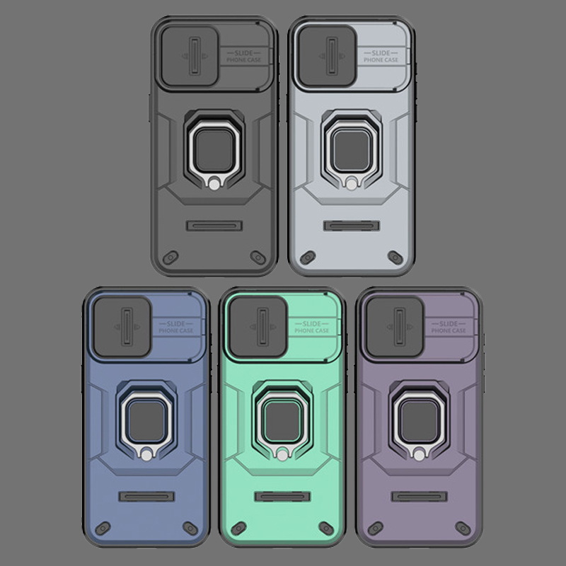 For iPhone 15 Pro Max Cover iPhone 13 14 15 Pro Max Case Lens Sliding Window Protector Armor Shockproof Holder Magnetic Bumper