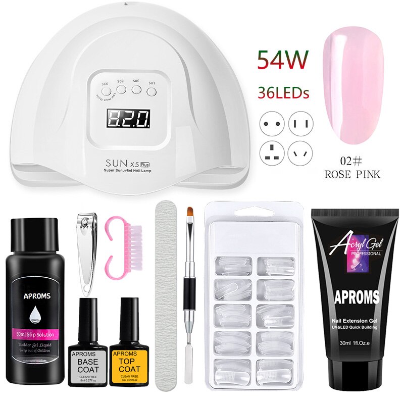 UV LED Nagel Lampe Poly Nagel Gel Erweiterung Nagel einstellen 30ML Poly Nagel Gel UV Nagel Gel Baumeister Manikübetreffend einstellen Salon Nagel Trockner Nagel Bausatz: Poly Gel einstellen 2