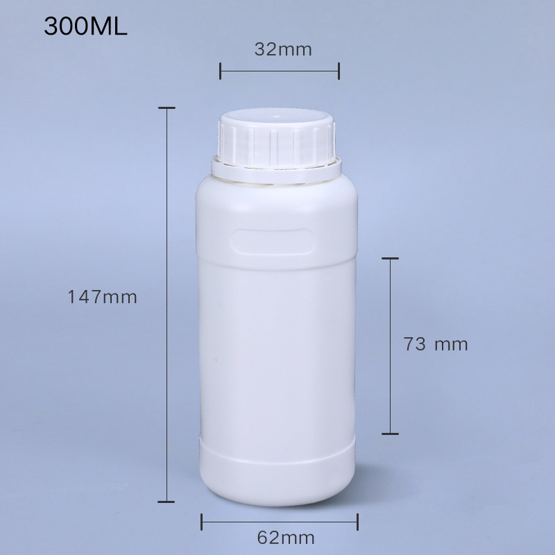 Leere plastik flaschen für Flüssige Chemische Reagenzien HDPE behälter Kosmetische lotion lagerung flaschen Lebensmittel Grade: 300ml white