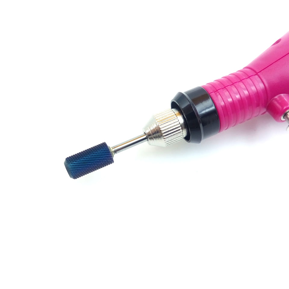 Hytoos Platte Top Blauwe Wolfraam Carbide Nail Drill Bit 3/32 "Rotary Frees Manicure Bits Boor Accessoires Nail Gereedschap