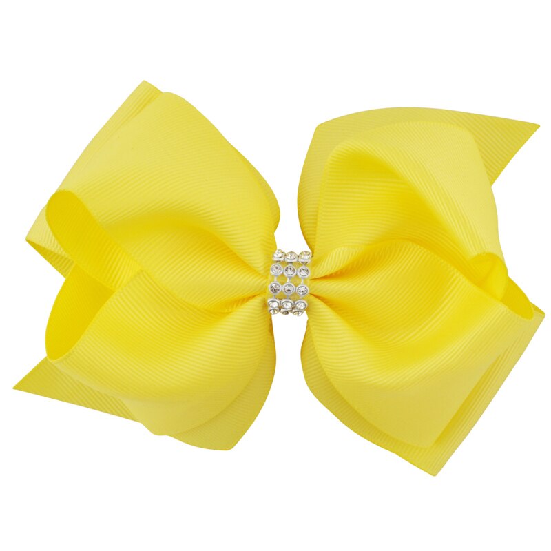 20 kleuren 6 inch meisjes luxe strass strik haarspeldjes kinderen grosgrain lint haarstrik haarspelden hoofddeksels haaraccessoires: Kleur 14