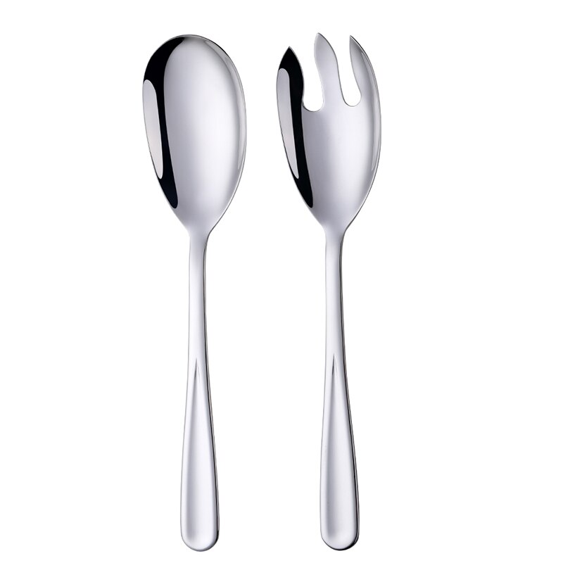 Juego de cucharas para servir ensalada, utensilios de Metal para ensalada: silver set