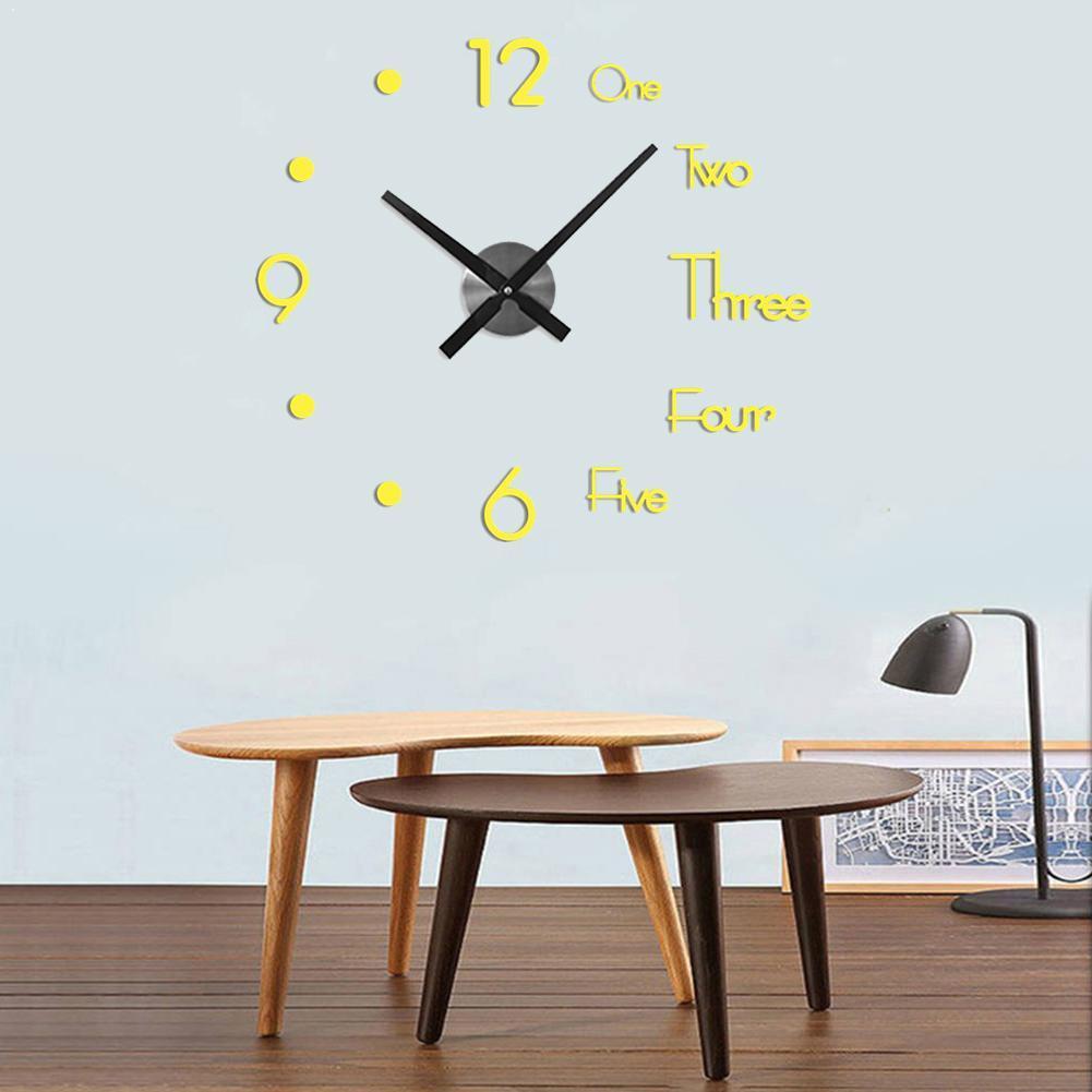 Digital Self-adhesive Wall Clock 3D Modern Wall Sticker Room Clock Decorative Wall Mute Wall Living Indoor Sticker Clock