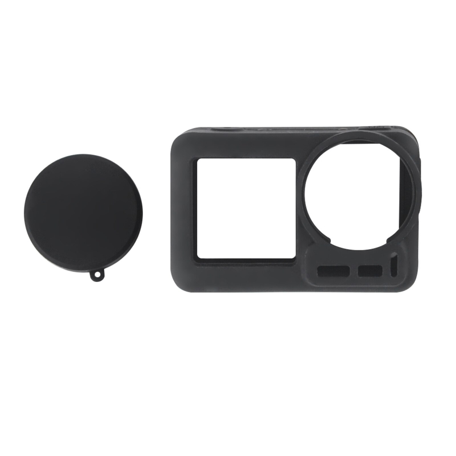 PULUZ-funda protectora de silicona con lente para DJI Osmo Action, funda suave