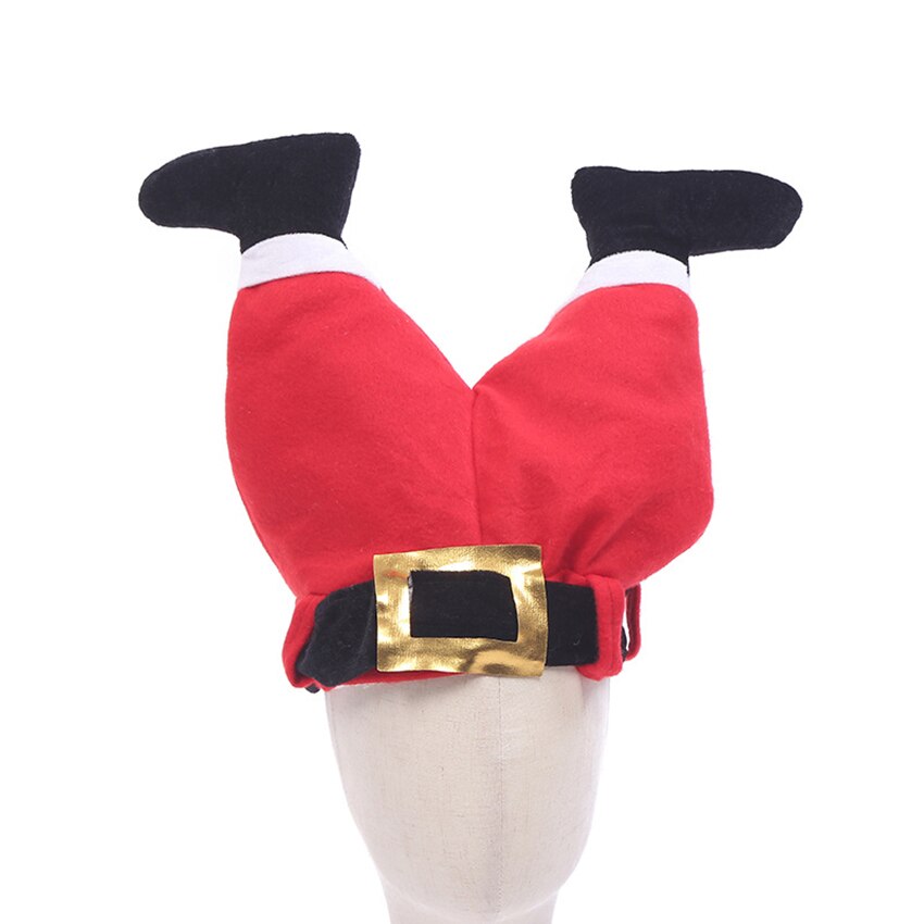 Plush Santa Hat Funny Novelty Christmas Costume Santa Hat Adults Kids Santa Pants Hat for Christmas Party Decoration
