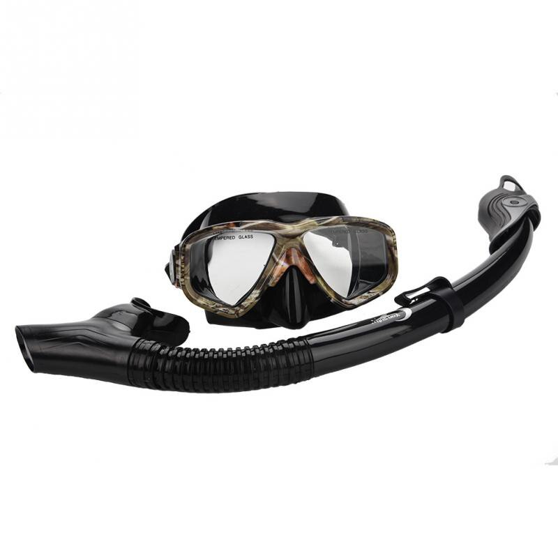 Yon sub camouflage dykkermaske og snorkler anti-dug briller briller sæt dykning svømning let ånde rør sæt