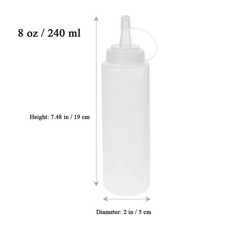 240ml Bread Baking Condiment Dispenser Bottle DIY Chocolate Squeeze Bottle With Cap Plastic Cake Decorating