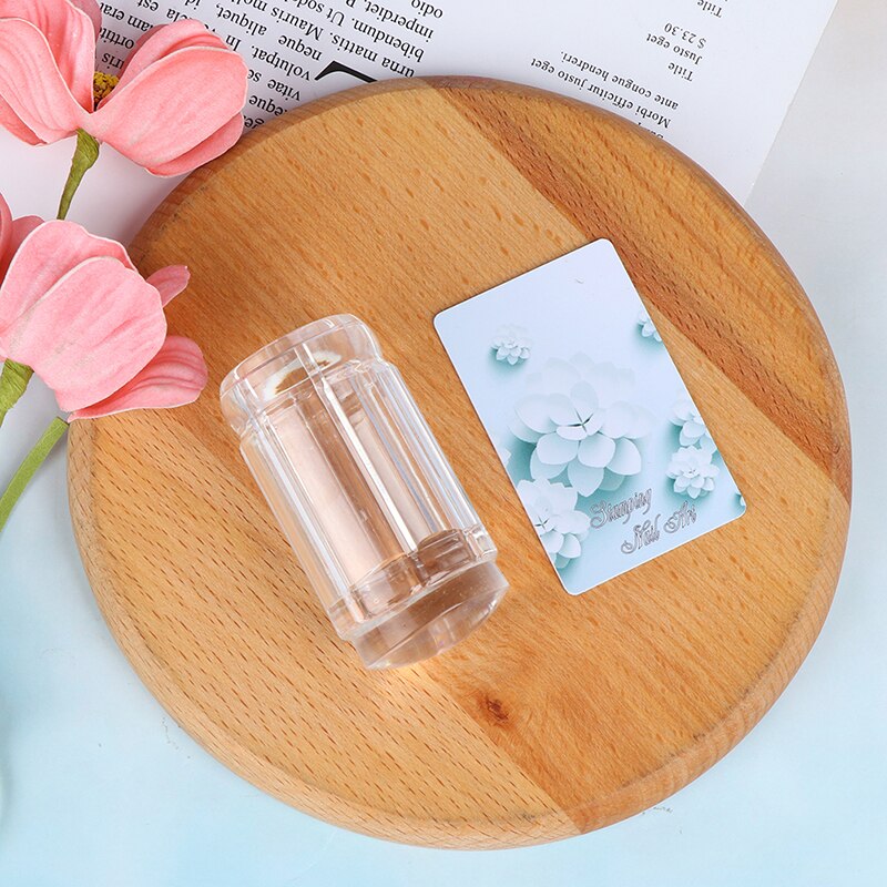 Stamper Transparent Nail Stamp Scraper Polish Print Transfer Nail Stamper Tools: Transparent