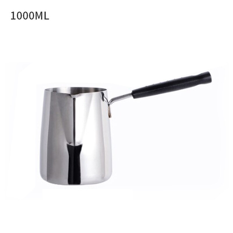 Moka Durable Turkish coffee pot induction cooker teapot kettle gas stove heating stainless steel milk frothing jug latte pot: 1000ml