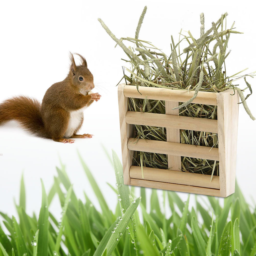Small Animals Cage Rabbit Hay Feeder Rack Natural ... – Grandado