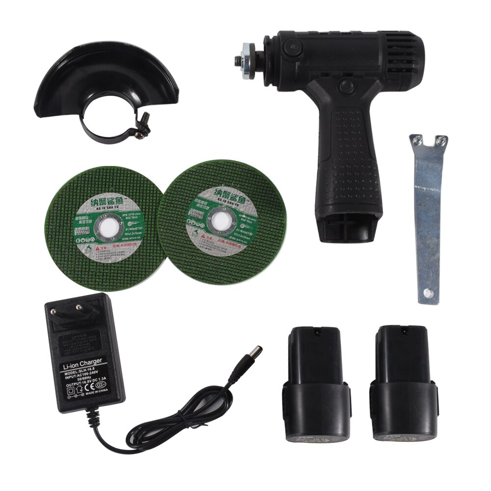 100mm 16.8V Electric Angle Grinder Electric Angle Grinder DIY Woodworking Tools with Two Electric and One Charging Power Tool