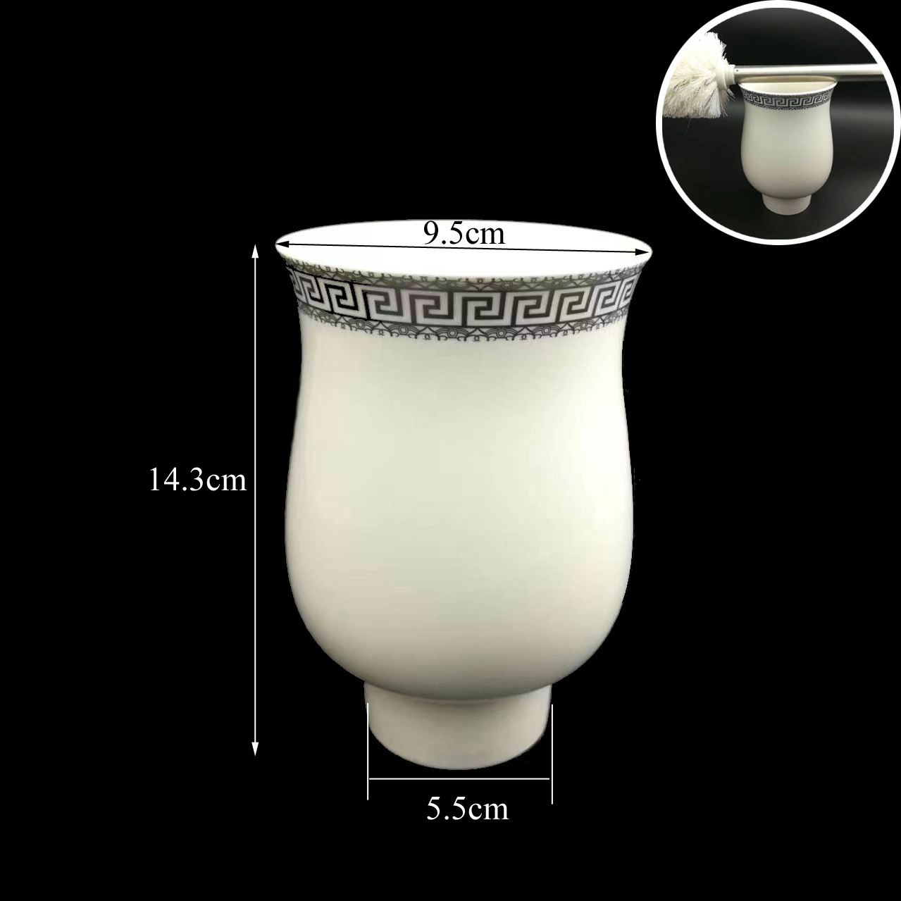 Jabonera de cerámica para baño, taza para cepillo de dientes blanco, soporte para escobilla de baño, dispensador de jabón líquido montado en la pared: BLANCO