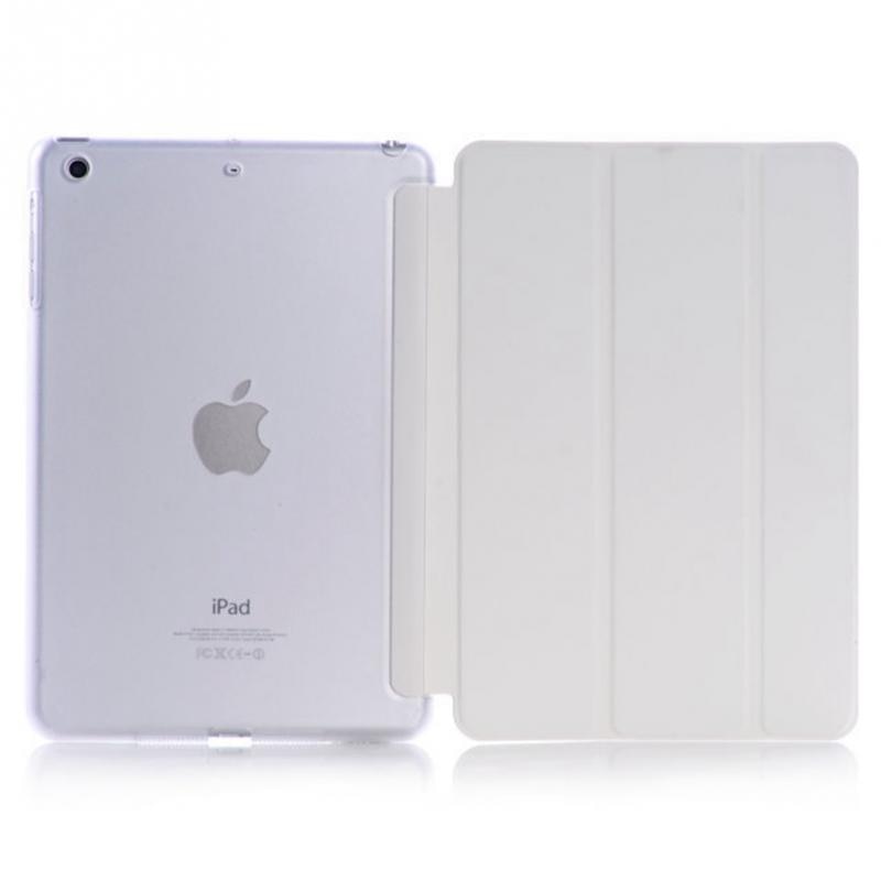 Ultra-thin Slim Tablet Case for iPad mini 4 Case Flip Magnetic Folding PVC A1538 A1550 Cover for iPad mini 4 Flip Smart Case: White
