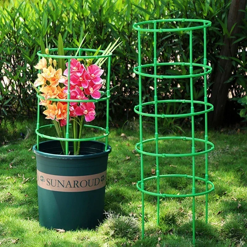 Juego de 12 soportes para plantas, estaca semicircular para enredaderas trepadoras, varilla de fijación para bonsái, soporte para estacas para plantas de jardín, soporte para anillos de flores