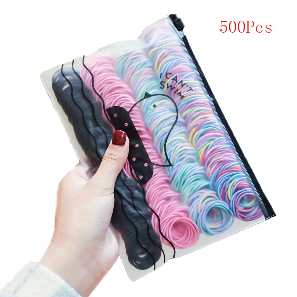100-500 Stks/pak Meisjes Kleurrijke Elastische Rubber Band Kinderen Hair Gum Leuke Haarband Voor Baby Meisje Paardenstaart Houder haar Accessoire: 9