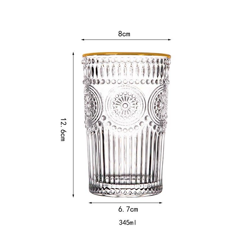 Vasos de vino de colores soplados a mano sin plomo para beber vasos de vidrio para vino tinto blanco jugo leche café taza sol flor vasos de vidrio: ClearHight2