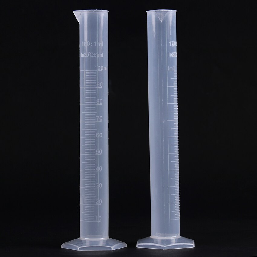100ml plast måle cylinder laboratorium væske måling gradueret rør værktøj klar hvid plast kemi instrumen