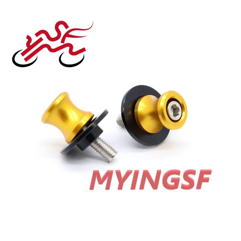Svingarm spoler skyder til suzuki gsx 1300r hayabusa b-king sfv 650 gladius gsx -s 150/750/1000/ f motorcykel stativ skrue  m8: Guld