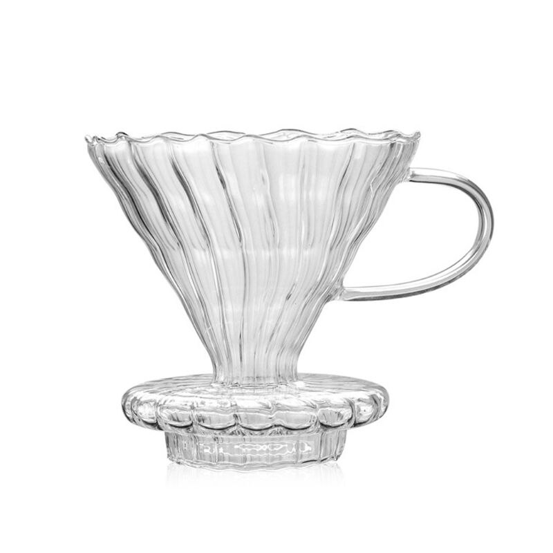 Pour Over Coffee Dripper Brew Heat Resistant High Borosilicate Glass Coffee Maker Come Coffee Server with Lid: E
