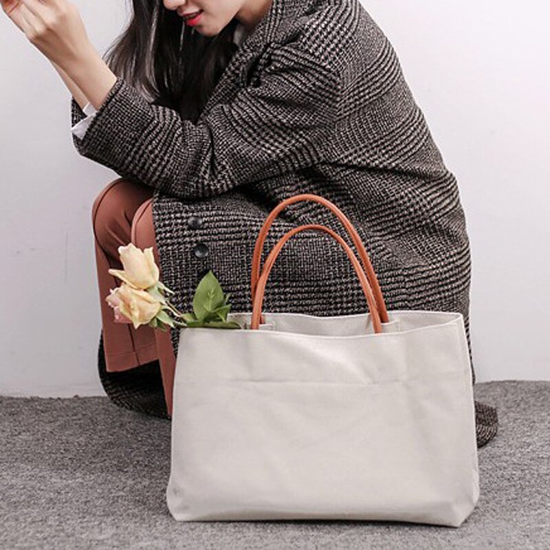 Bolso de compras grande, bolso de lona Jumbo informal blanco de verano, bolso de playa, bolso de hombro