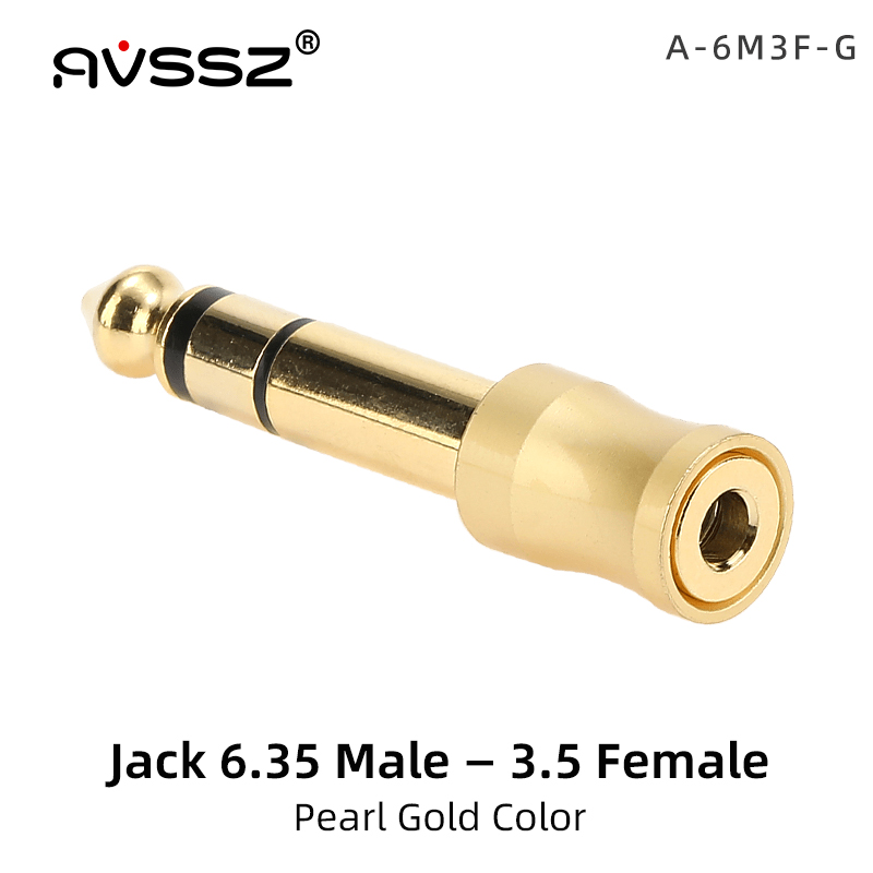 AVSSZ-adaptador de enchufe RCA para auriculares de 6,35/6,5 a 3,5mm, conectores convertidores de Piano eléctrico para guitarra de Audio chapados en oro de alta gama: Naranja