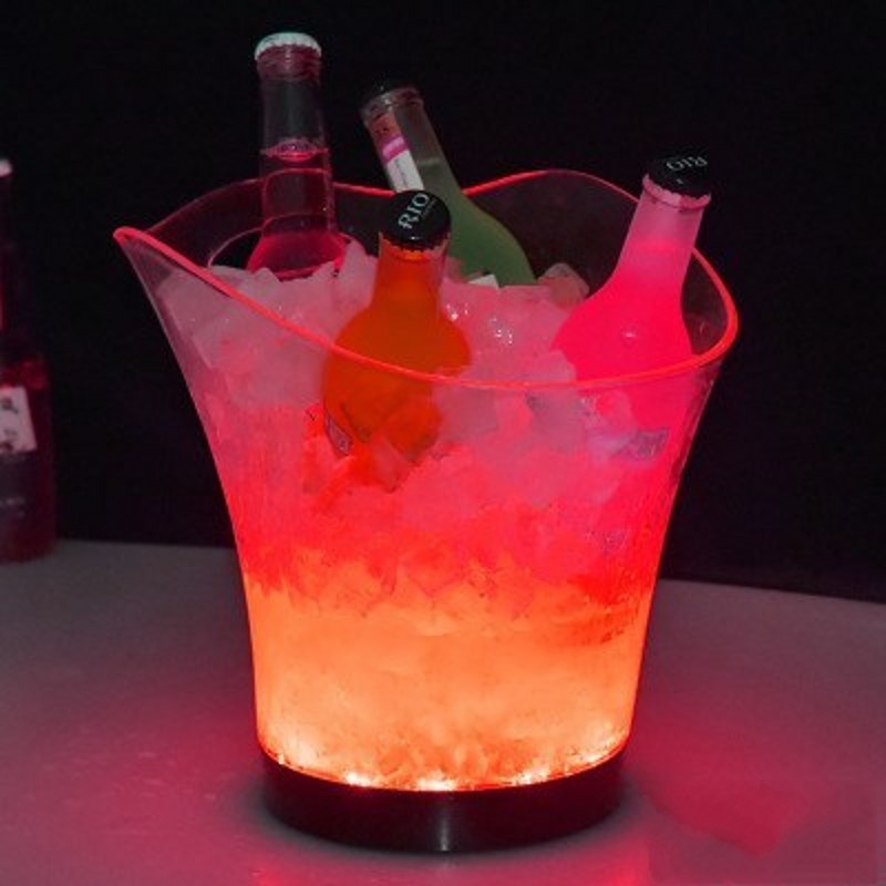 LED Rechargeable Ice Bucket 5.5L Wine Whisky Ice Cooler Colors Changing Champagne Wine Buckets For Party Home Bar Nightclub