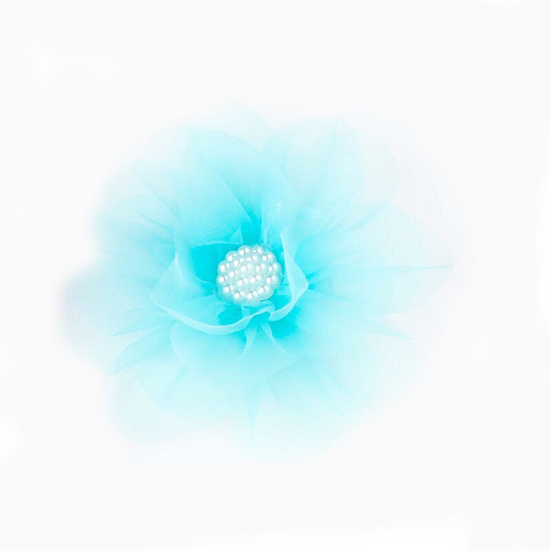 Large Flower Lace Chiffon Hair Clips 6Colors Muslin Flower Princess Baby Hair Grips Girls Hair Pin Hair Accessories: Blue