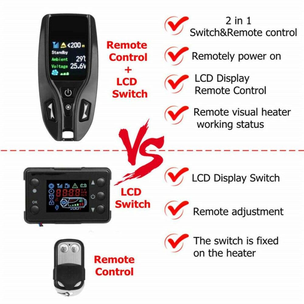 Parts Switch Remote Controller 2-In-1 LCD For Diesel Air Parking Heater Accessories