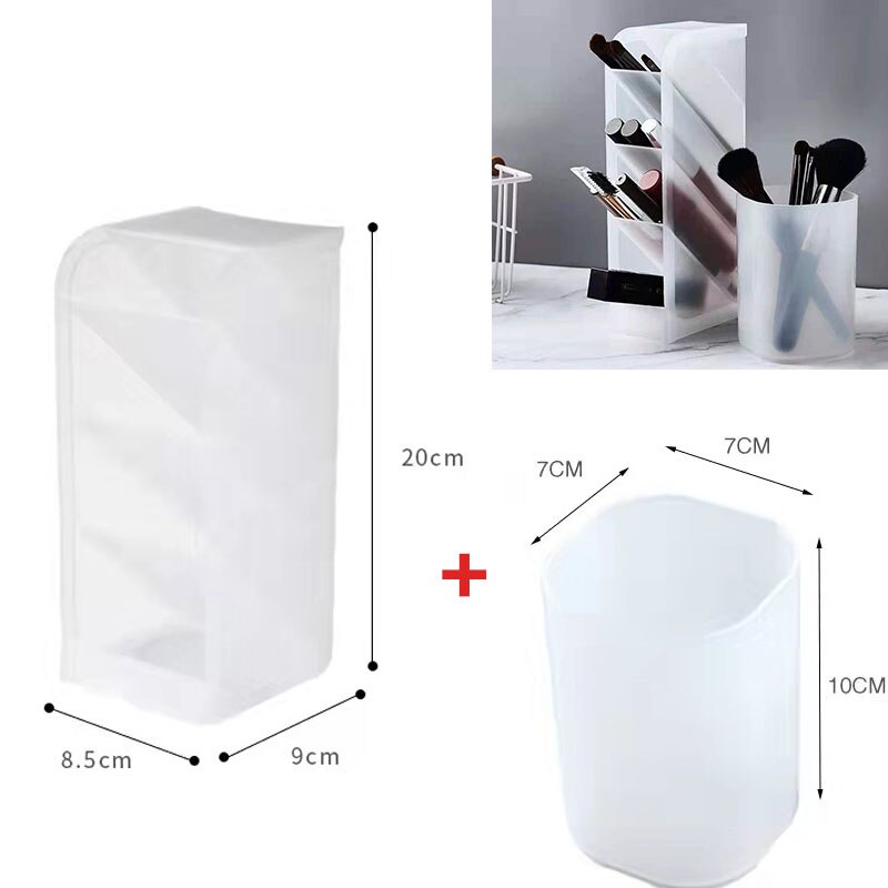 Scatola di immagazzinaggio del bagno di trucco di plastica organizzatore cosmetico Desktop Make Up custodia per gioielli articoli vari organizzatore per contenitori da tavolo: violet