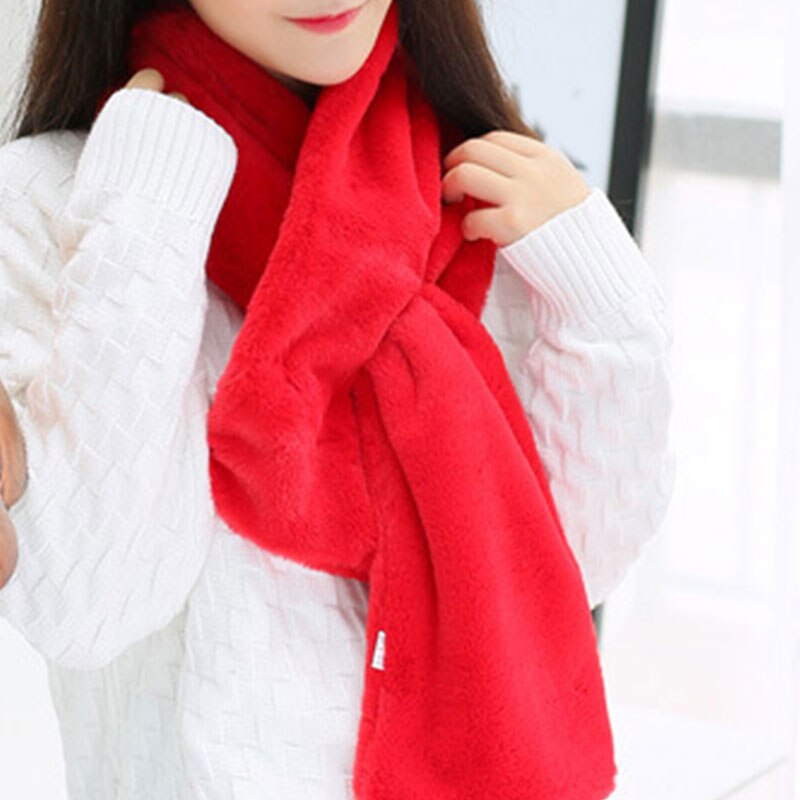 Imitatiebont warme dames sjaal winter dikke snood sjaal imitatiebont zachte sjaals effen kleur kraag sjaal voor dames