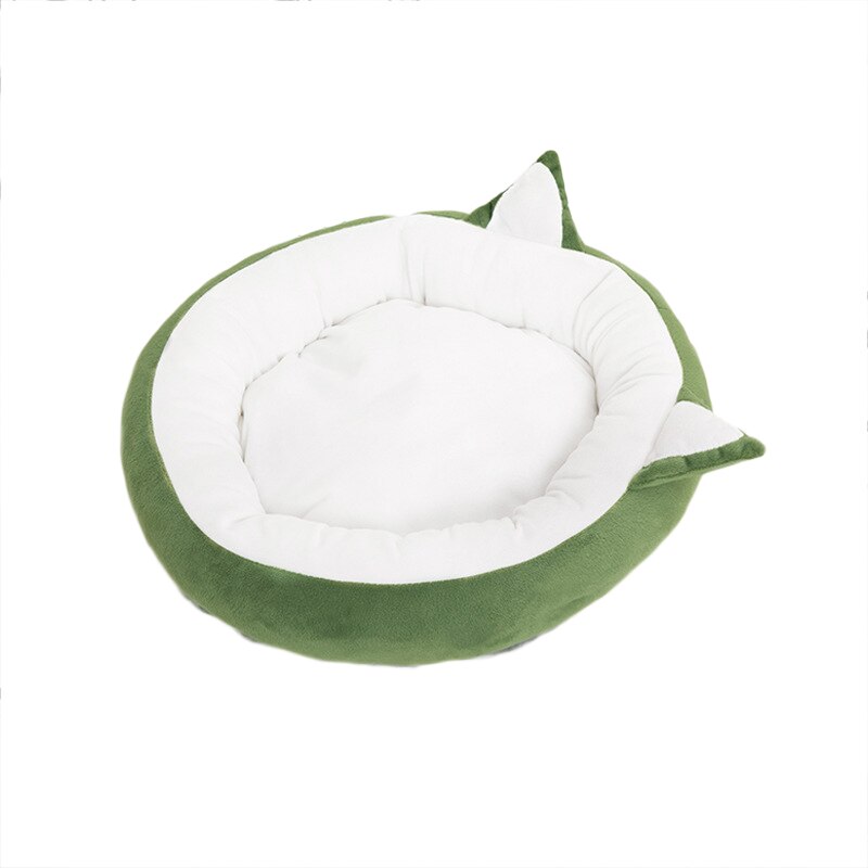 Lit rond et doux pour animaux de compagnie, niche d'hiver pour chiens et chatons, panier de couchage pour chatons et chatons, coussin de canapé confortable: Green / S